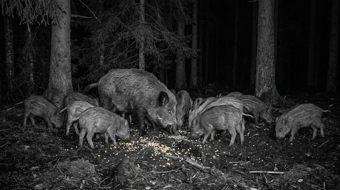 Åtel för vildsvin: foderplats, foderautomat och vad reglerna säger