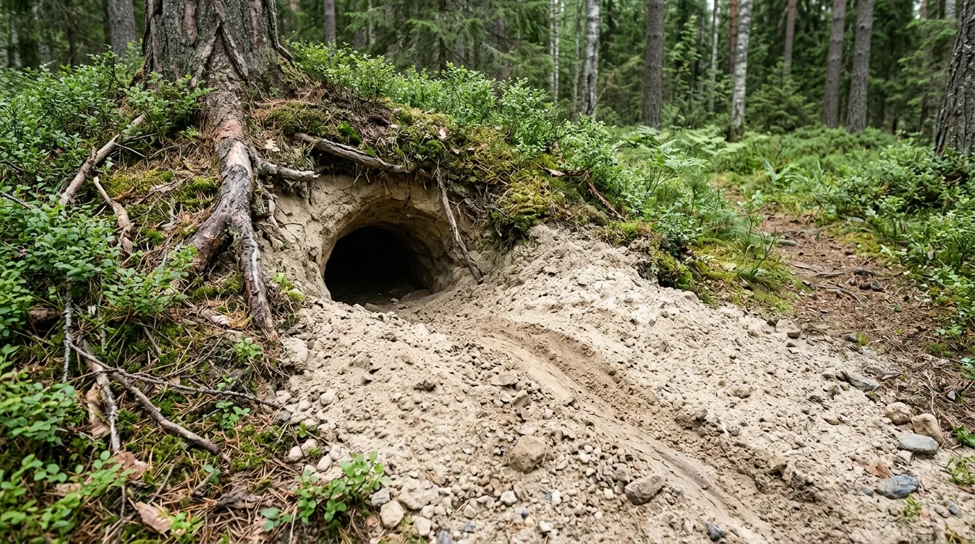 Räv- och grävlingsgryt: så läser du gryt och lyor med viltkamera